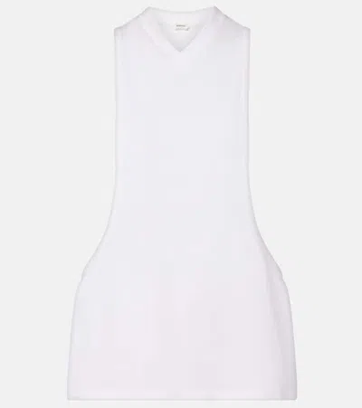 Versace Cotton-blend Jersey Tank Top In White
