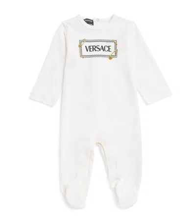 Versace Kids' Cotton-blend Logo All-in-one In White