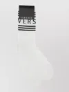 VERSACE COTTON BLEND SOCKS WITH RIBBED LEG AND STRIPED PATTERN