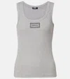 Versace Cotton-blend Top In Gray