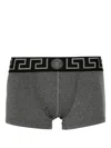 Versace Greca Jersey Boxers In Grey