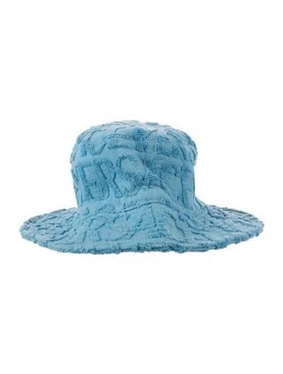 Pre-owned Versace Cotton Bucket Hat In Blue