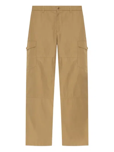 Versace Cotton Cargo Pants In Yellow