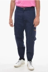 VERSACE COTTON CARGO PANTS WITH JEWEL DRAWSTRING