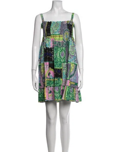 Pre-owned Versace Kids' Cotton Casual Dress In Green
