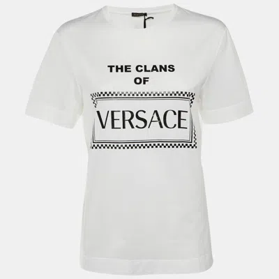 Pre-owned Versace Cotton Crew Neck T-shirt M In White