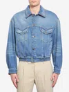 Versace Jacket Long Sleeves Elasticated Hem Chest Pockets In Blue