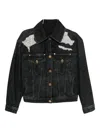 Versace Cotton Denim Jacket In Black