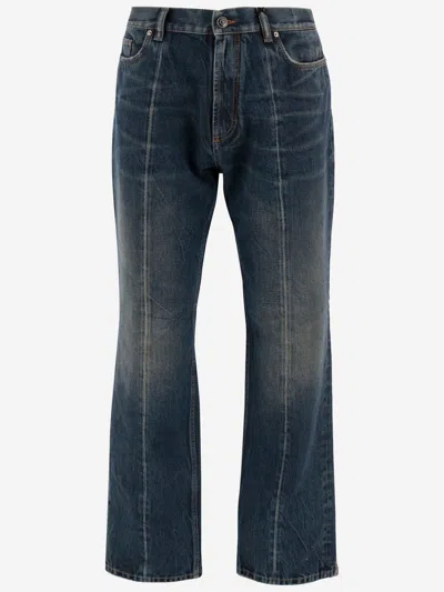 Versace Cotton Denim Jeans In Blue