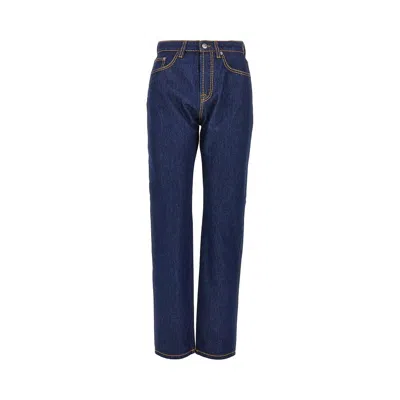 Versace Cotton Denim Jeans With Medusa Detail In Blue
