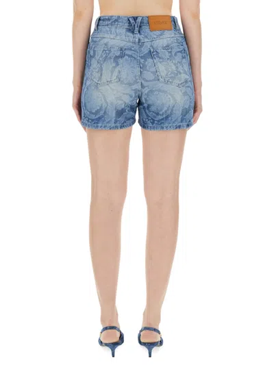 Versace Cotton Denim Shorts