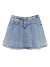Versace Cotton Denim Skirt In Blue