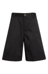 Versace Bermuda In Gabardine Nero Uomo In Black