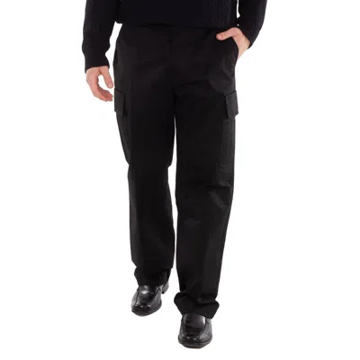 Versace Cotton Gabardine Informal Cargo Pants In Black