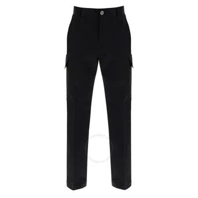 Versace Cotton Gabardine Informal Cargo Pants In Black