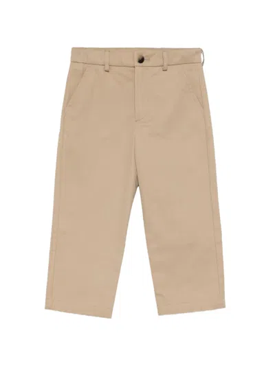 Versace Babies' Cotton Gabardine Pants In Neutral