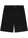 Versace Cotton Gabardine Shorts With Medusa Biggie Hardware Detail In Black