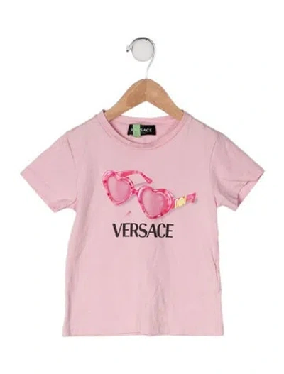 Pre-owned Versace Babies' Cotton Graphic Print T Shirt In Pink