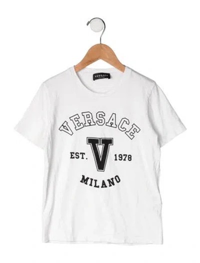 Pre-owned Versace Kids' Cotton Graphic Print T Shirt In White