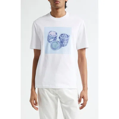 Versace Cotton Graphic T-shirt In White Print