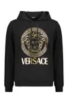 Versace Cotton Hoodie In Black