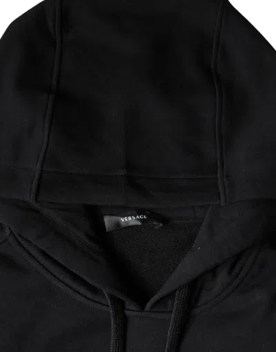 Versace Cotton Hoodie In Black