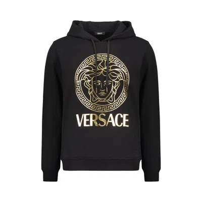 Pre-owned Versace Cotton Hoodie 'black' | Men's Size S