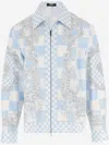 Versace Barocco-print Shirt Jacket In Clear Blue