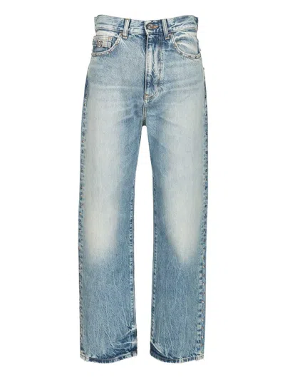 Versace Cotton Jeans In Blue
