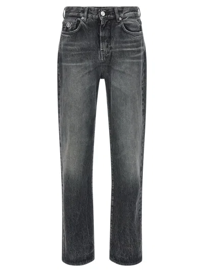 Versace Cotton Jeans In Gray