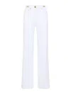 Versace Straight Leg Denim Trousers With Pockets And Loops In White