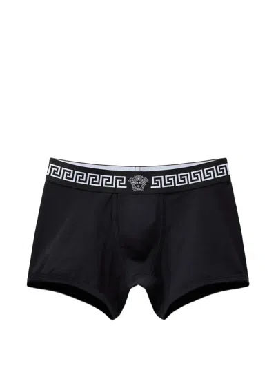 Versace Cotton Jersey Boxers In Black