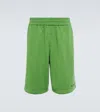 Versace Shorts Aus Baumwoll-jersey In Jasmine Green