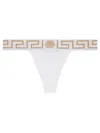 Versace Greca-border Stretch Cotton Thong In White