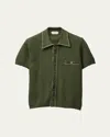 Versace Knit Shirt Chest Pocket Contrast Stitching In Green