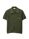 Versace Knit Shirt Chest Pocket Contrast Stitching In Green