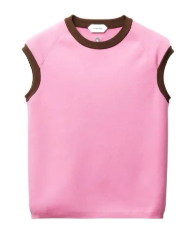 Versace Cotton Knit Top In Multi