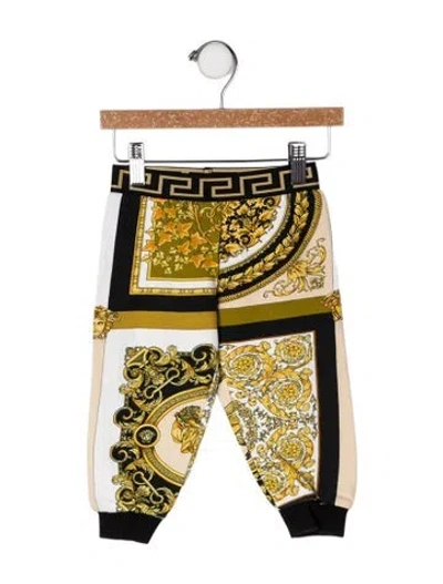 Pre-owned Versace Babies' Cotton Leggings In Yellow