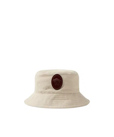Versace Cotton  Linen Bucket Hat In Neutral