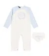 Versace Cotton Logo All-in-one And Bandana Gift Set In Blue