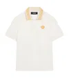 Versace Greca Cotton Piqué Polo Shirt In White