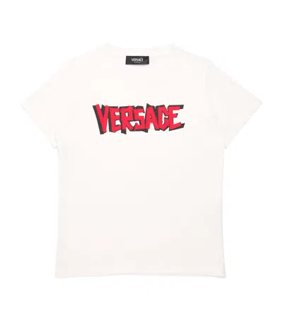 Versace Kids' Cotton Logo T-shirt In Pink