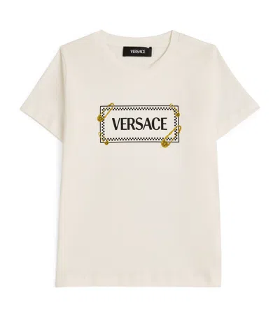 Versace Kids' Cotton Logo T-shirt In Neutral