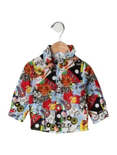 Pre-owned Versace Babies' Cotton Long Sleeve Shrit In Red