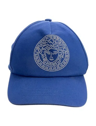 Pre-owned Versace Cotton Medusa Baseball Hat In Blue