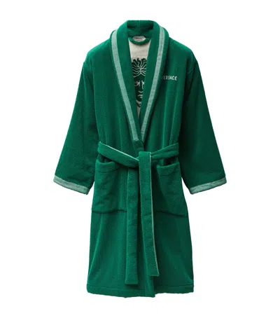 Versace Terry Cotton Medusa Robe In Green