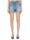 Versace Women Denim Shorts In Blue