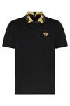 Versace Short-sleeved Polo Shirt In Black