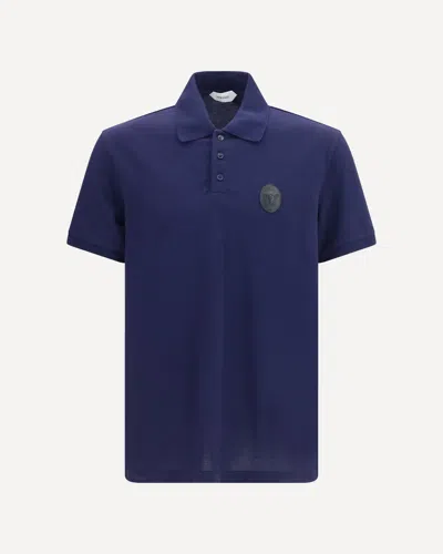 Versace Blue Cotton Polo Shirt