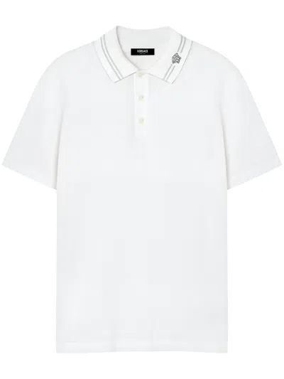 Versace Cotton Polo In White